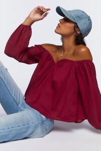 RUST Chiffon Off-the-Shoulder Top, image 1