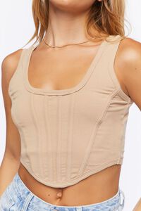 TAUPE Seamed Crop Top, image 5