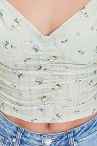 LIGHT GREEN/MULTI Floral Print Cropped Cami, image 5