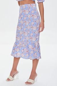 BLUE/MULTI Floral Crop Top & Skirt Set, image 5