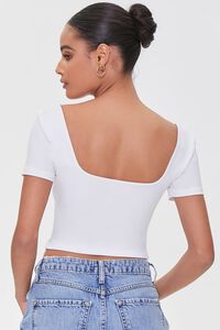 WHITE Seamed Crop Top, image 3