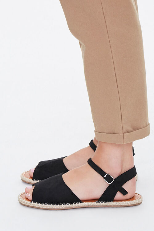 BLACK Espadrille Flatform Sandals, image 3