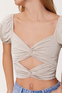 NATURAL Twisted Cutout Crop Top, image 5