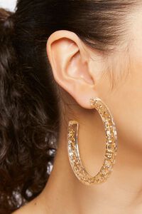 GOLD Open-Hoop Chain Earrings, image 1
