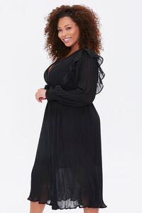 BLACK Plus Size Accordion-Pleated Dress, image 2