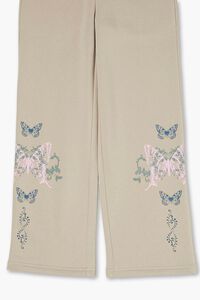 OLIVE/MULTI Girls Butterfly Graphic Sweatpants (Kids), image 3