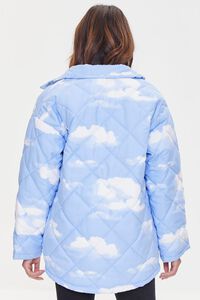 BLUE/WHITE Quilted Cloud Print Coat, image 4