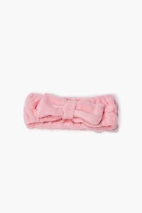 PINK Bow Terry Cloth Headwrap, image 1