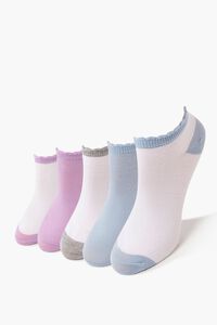 BLUE/LAVENDER Scalloped Ankle Sock Set - 5 pack, image 1