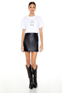 JET BLACK Faux Leather High-Rise Mini Skirt, image 1
