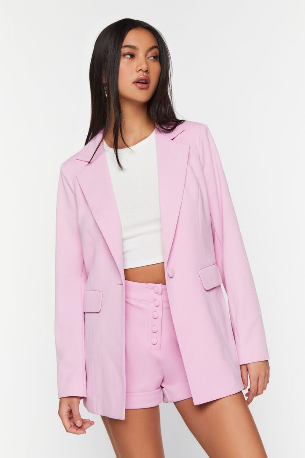 PINK Notched Buttoned Blazer, image 1