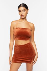 AMBER Velour Cropped Cami, image 1
