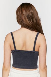 BLACK Seamless Mineral Wash Cropped Cami, image 3