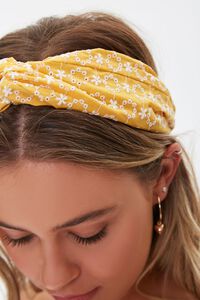 MUSTARD Embroidered Floral Headwrap, image 3