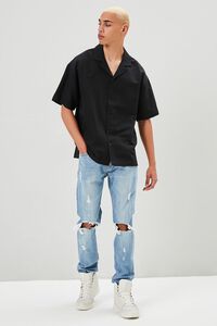 BLACK Cuban Collar Linen-Blend Shirt, image 4