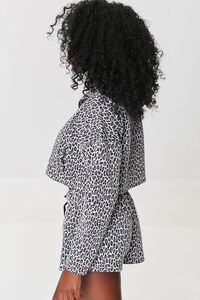 WHITE/BLACK Active Leopard Half-Zip Pullover, image 2