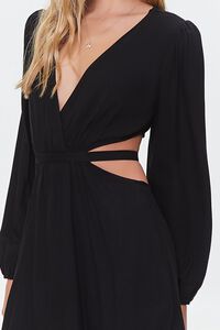 BLACK Cutout Plunging Mini Dress, image 5