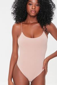 TAUPE Seamless Ribbed Bodysuit, image 5