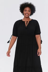 BLACK Plus Size Tiered Maxi Dress, image 4