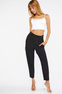 BLACK High-Rise Tapered Pants, image 1
