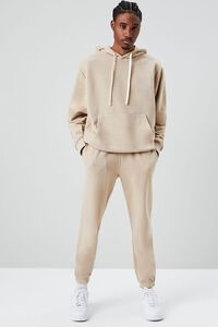TAUPE French Terry Drawstring Hoodie, image 4