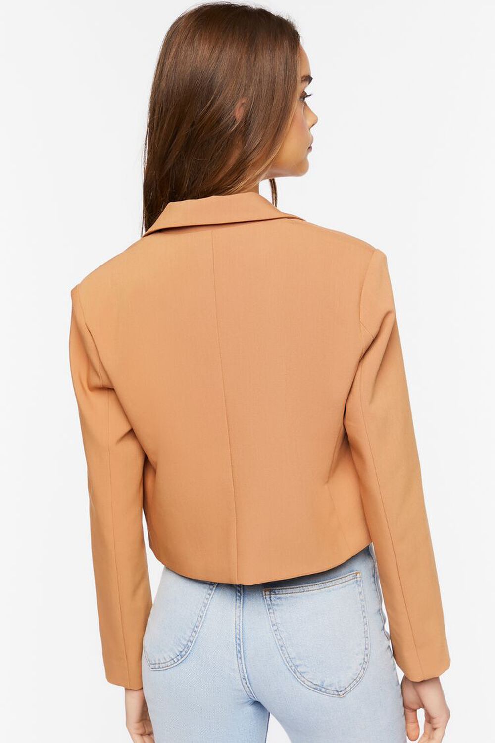NATURAL Double-Breasted Cropped Blazer, image 3