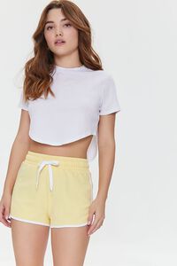 MIMOSA/WHITE French Terry Ringer Shorts, image 1