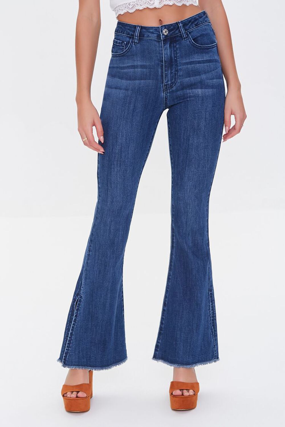 DARK DENIM Premium Split-Leg Flare Jeans, image 2