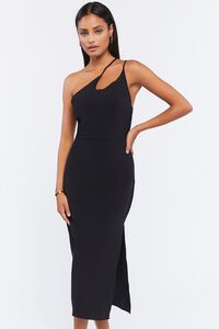 BLACK Cutout One-Shoulder Midi Dress, image 4