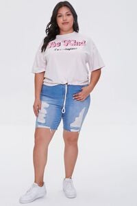 TAUPE/MULTI Plus Size Be Kind Cropped Graphic Tee, image 4