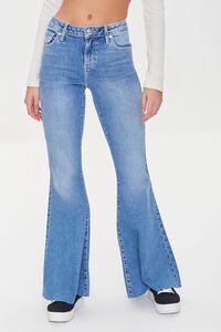 MEDIUM DENIM Raw-Cut Flare Jeans, image 2