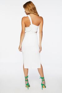 WHITE Cutout One-Shoulder Midi Dress, image 3