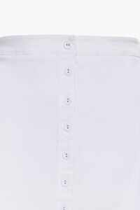 WHITE Plus Size Button-Front Denim Skirt, image 4