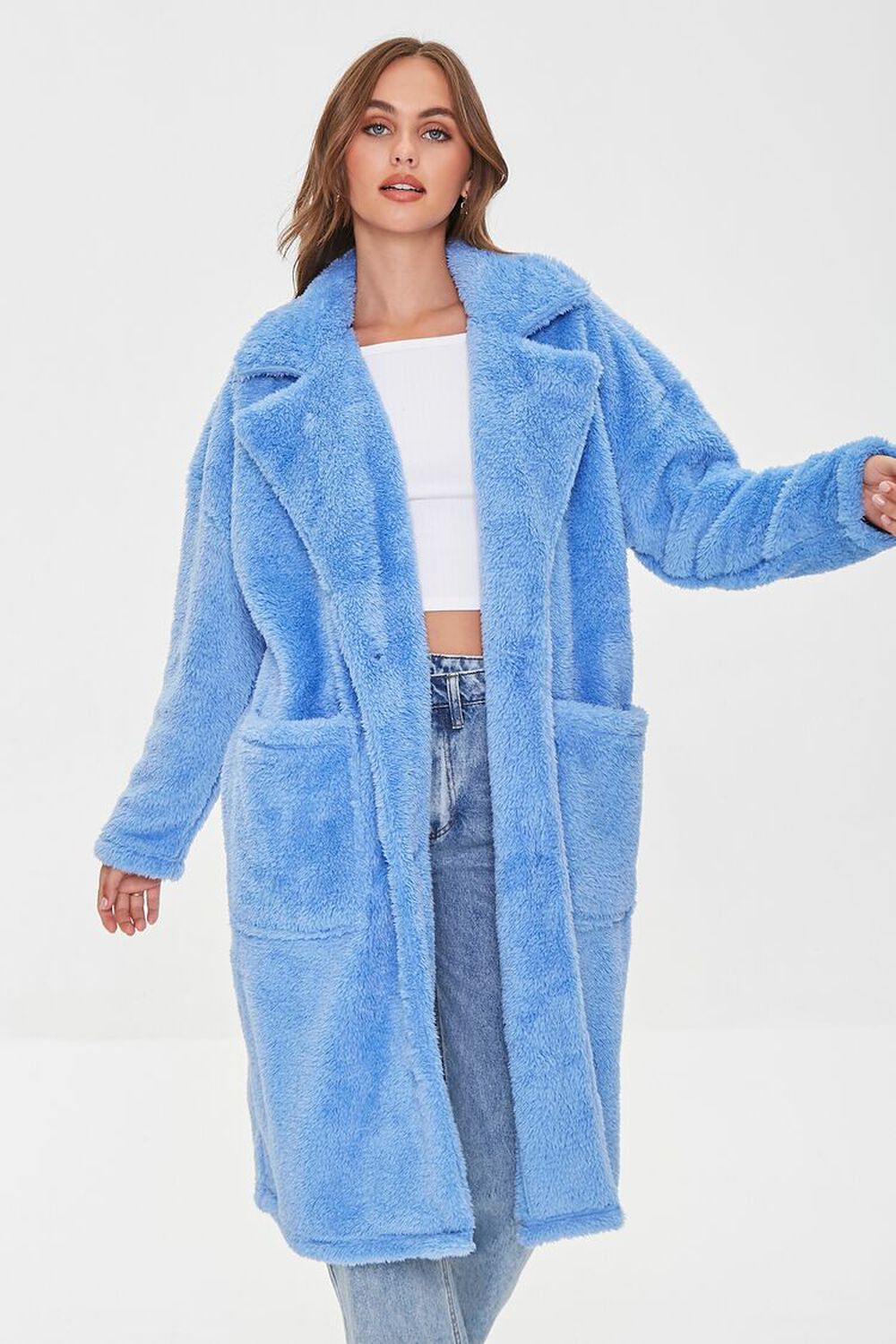 BLUE Faux Fur Teddy Coat, image 1