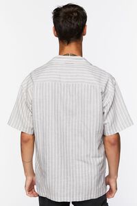 GREY/CREAM Pinstriped Linen-Blend Shirt, image 3
