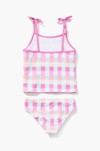 PINK/MULTI Girls Plaid Two-Piece Swimwear Set (Kids), image 2