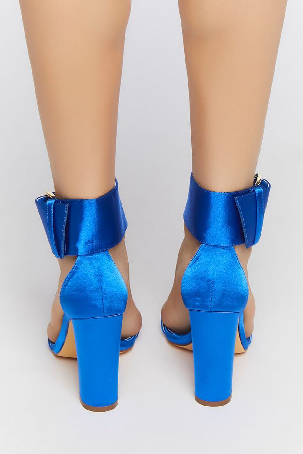 BLUE Open-Toe Buckled Heels, image 3