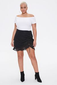 Plus Size Ruched Polka Dot Skirt, image 4
