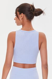 LIGHT BLUE Ribbed Knit Cropped Tank Top, image 3