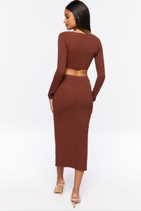 COCOA Ruched Crop Top & Leg-Slit Midi Skirt Set, image 3