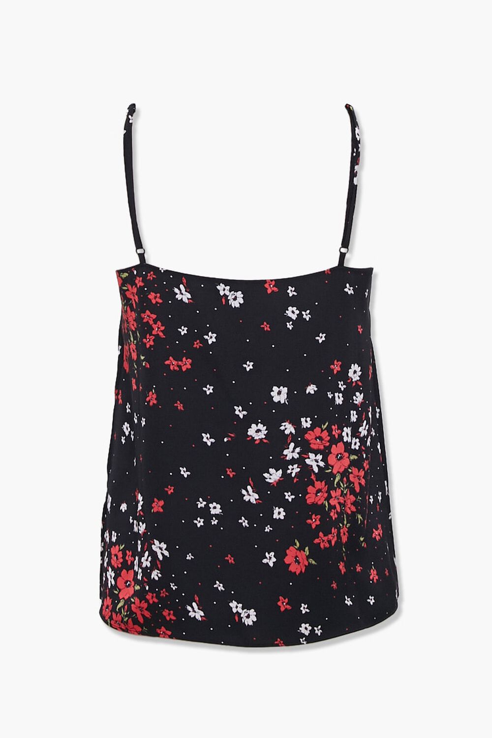 BLACK/RED Satin Floral Print Cami, image 3