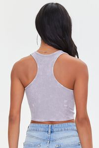 SILVER Waffle Knit Cropped Tank Top, image 3