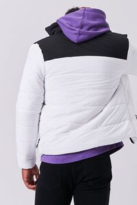 WHITE/BLACK Colorblock Puffer Jacket, image 3