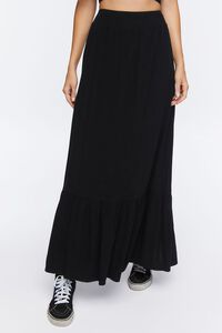 BLACK Surplice Crop Top & Skirt Set, image 6