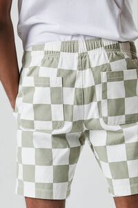 SAGE/WHITE Checkered Drawstring Shorts, image 6