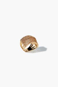 CLEAR/GOLD CZ Cocktail Ring, image 1