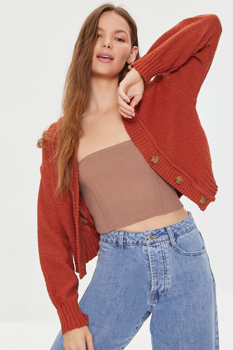Boucle Knit Cardigan Sweater