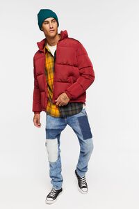 BURGUNDY Quilted Puffer Jacket, image 4
