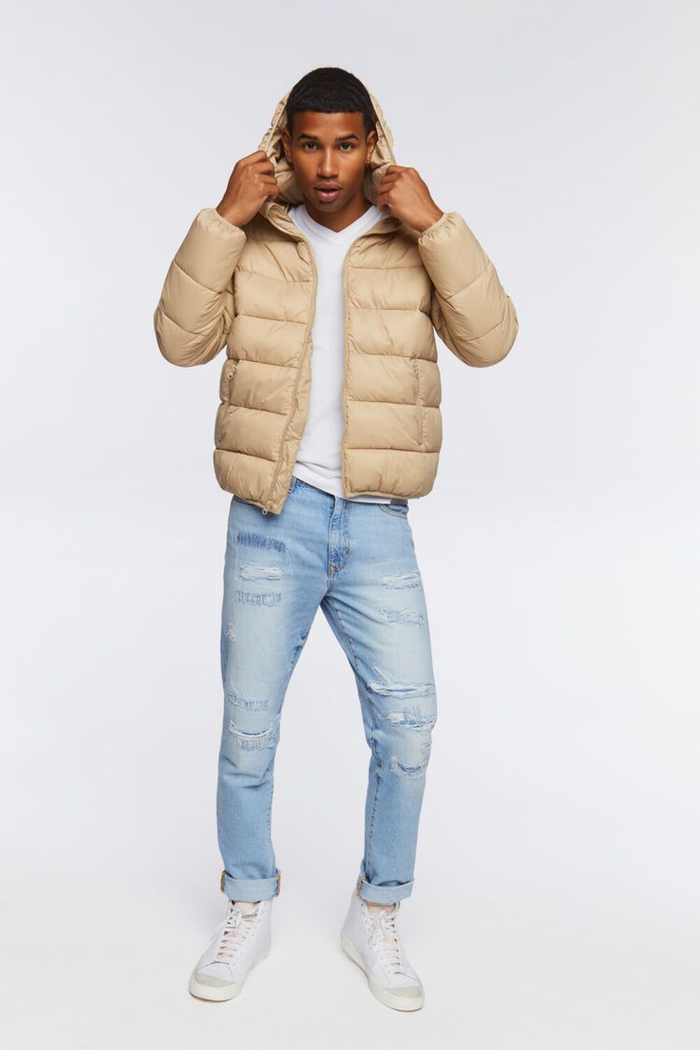 Hooded Zip-Up Puffer Jacket
