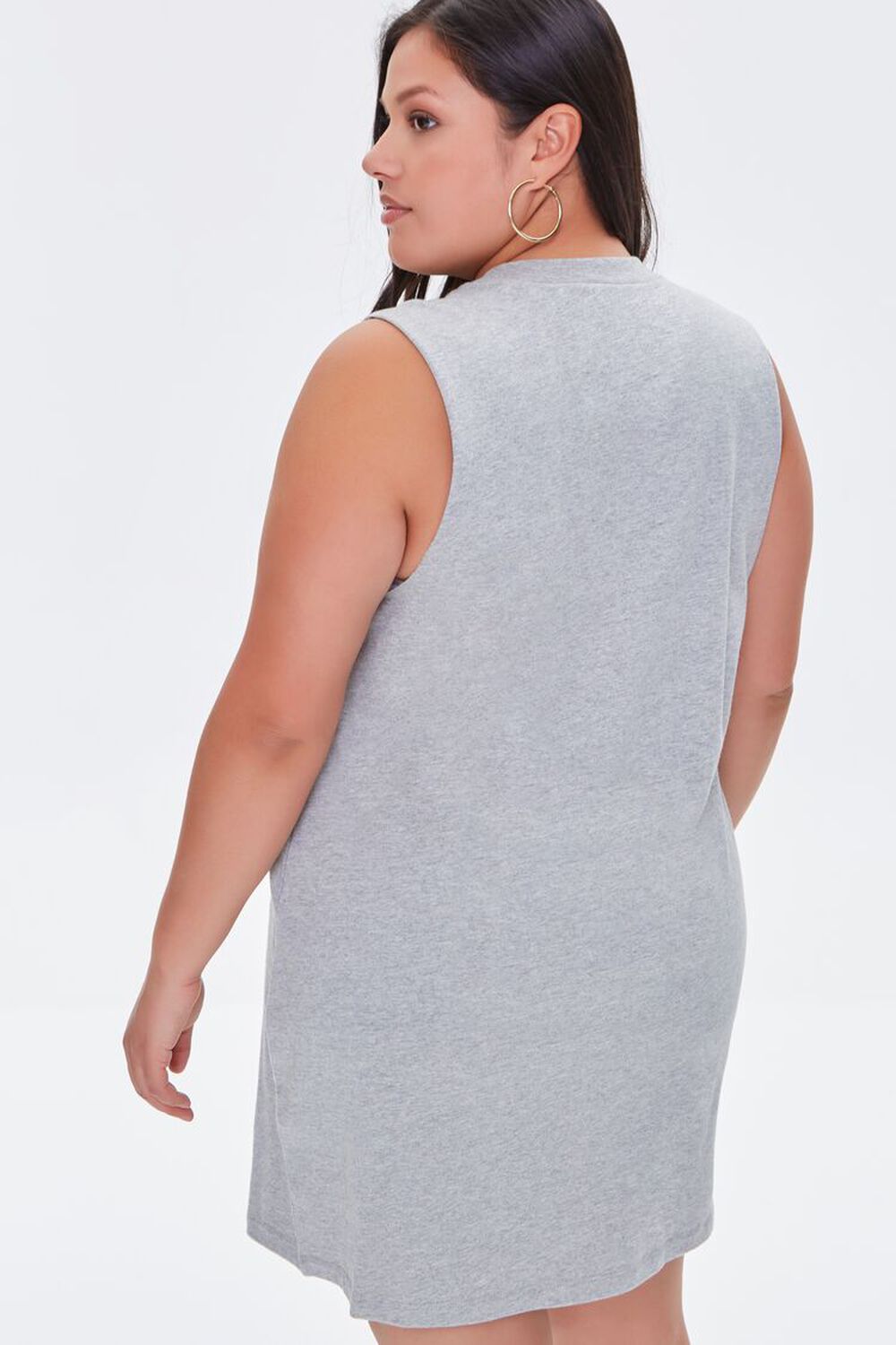 HEATHER GREY Plus Size T-Shirt Mini Dress, image 3